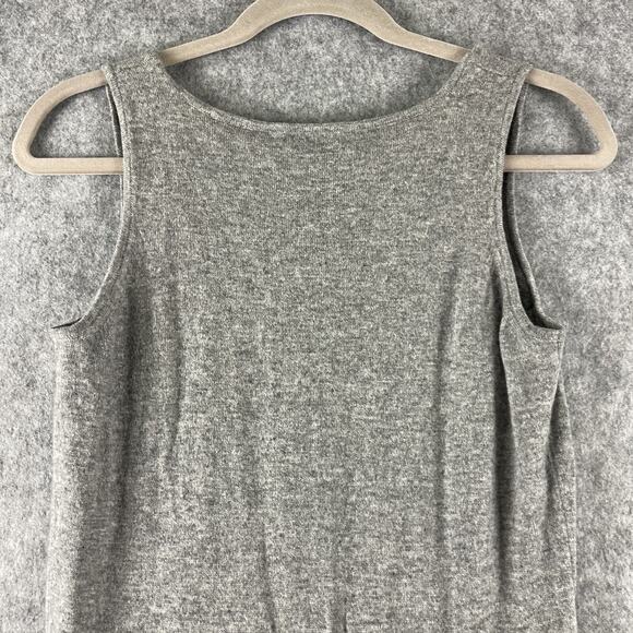 Ann Mashburn Cashmere Sweater Womens Medium Gray Peplum Sleeveless Quiet Luxury - Picture 10 of 14